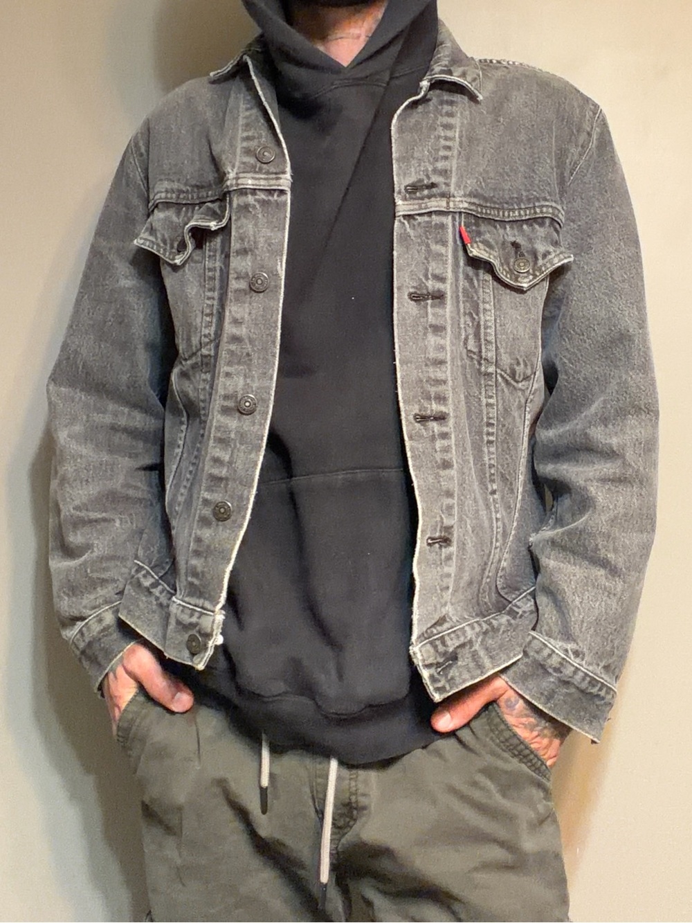 Vtg 90’s Levi's Black Washed Denim Trucker Jacket - Men's Small